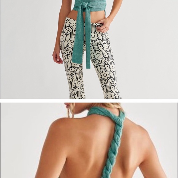 Free People Beach Orchid Convertible Sweater Tank-L-Bright Green-see pics NWOT - Picture 8 of 12